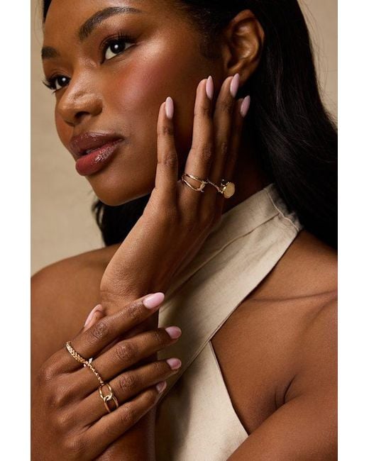 Lulus Brown Sutton Six-Piece Ring Set