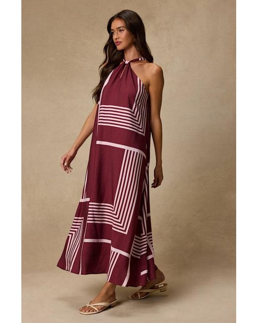 Lulus Red Rio And Abstract Print Shift Maxi Dress