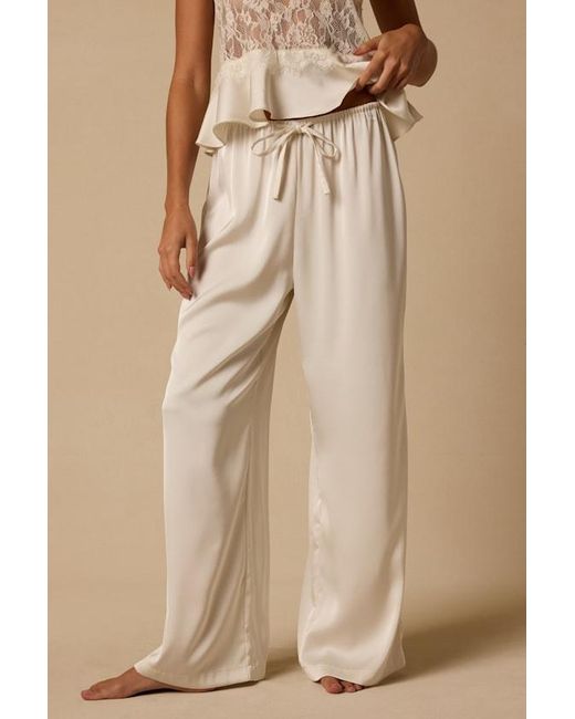 Lulus Natural Willa Satin Pajama Pants