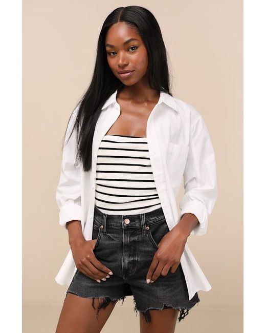 Daze Denim Black The Knockout Washed Raw Hem Denim Shorts