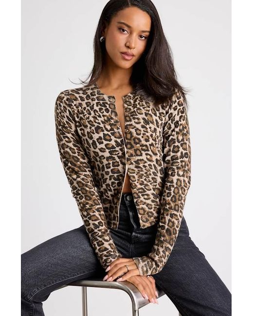 Lulus Brown Alfara Leopard Print Button-Front Cardigan Sweater