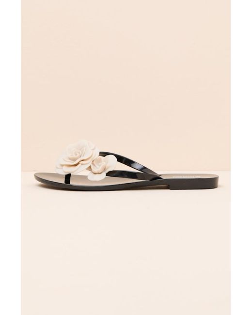 Melissa Black Harmonic Petals Thong Sandals