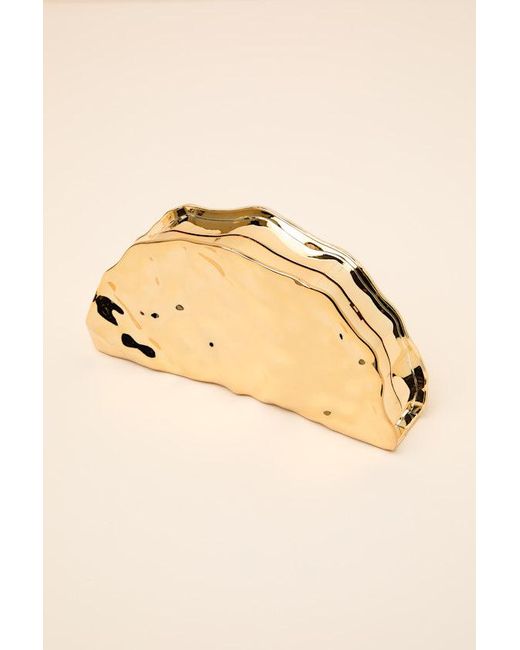 Lulus Metallic Stena Textured Hard Case Clutch