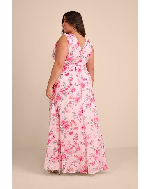 Lulus Pink Heavenly Hues Floral Maxi Dress