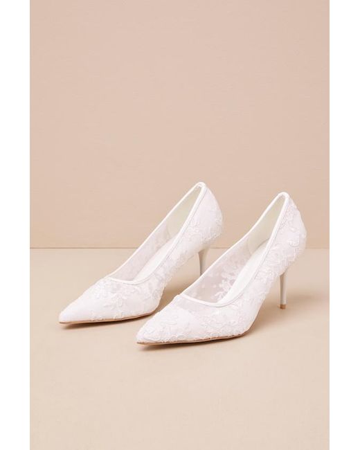 Lulus Natural Millie Rose Mesh Pointed-Toe Pumps