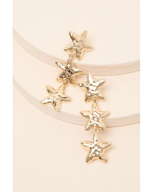 Lulus Blue Damietta Starfish Drop Earrings
