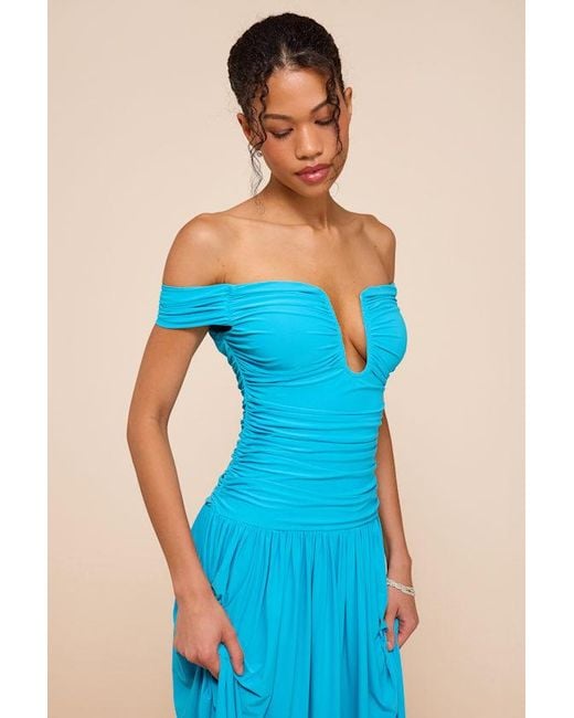 Lulus Blue Aniya Jersey Knit Drop Maxi Dress