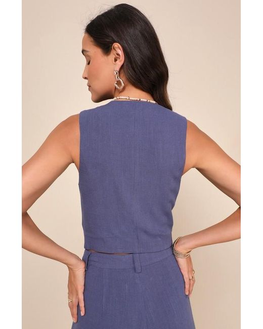 Lulus Purple Suits You Perfectly Linen Vest