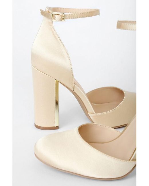 Lulus Brown Laura Satin Ankle Strap Heels