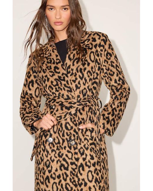 Lulus Natural Samantha Leopard Print Double-Breasted Coat