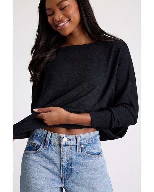 Lulus Basics Black Verla Dolman Sleeve Sweater Top