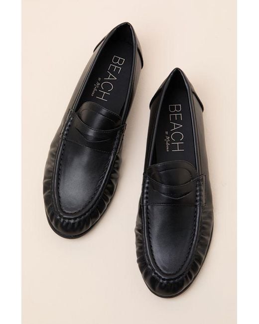 Matisse Black Carlton Ruched Loafers