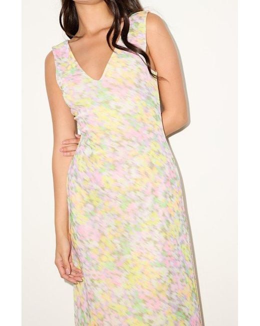AFRM LOS ANGELES Natural Earhart Multi Floral Mesh Maxi Dress