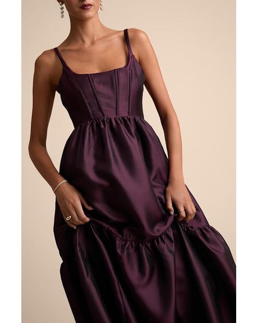 Lulus Black Avalie Tiered Bustier Maxi Dress