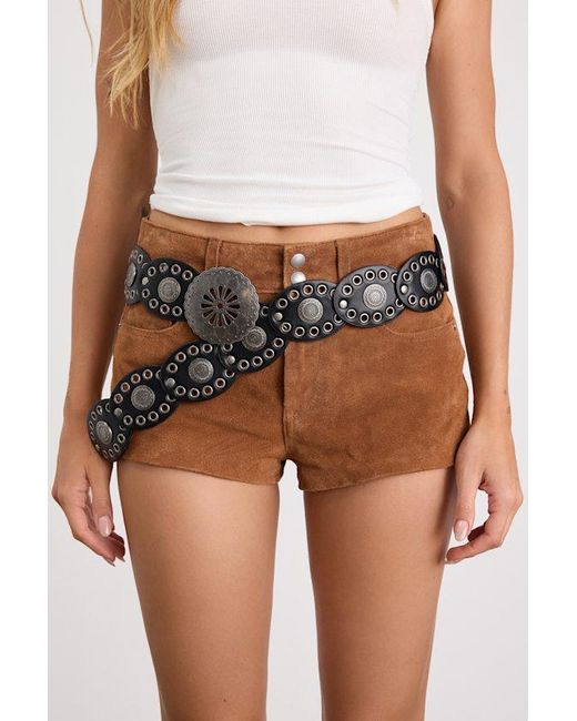 Lulus Black Emmylou Chunky Concho Belt