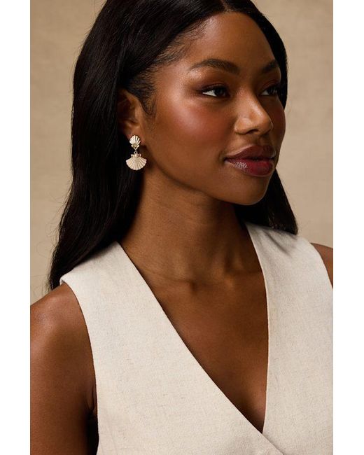 Lulus Natural Nerissa Seashell Drop Earrings