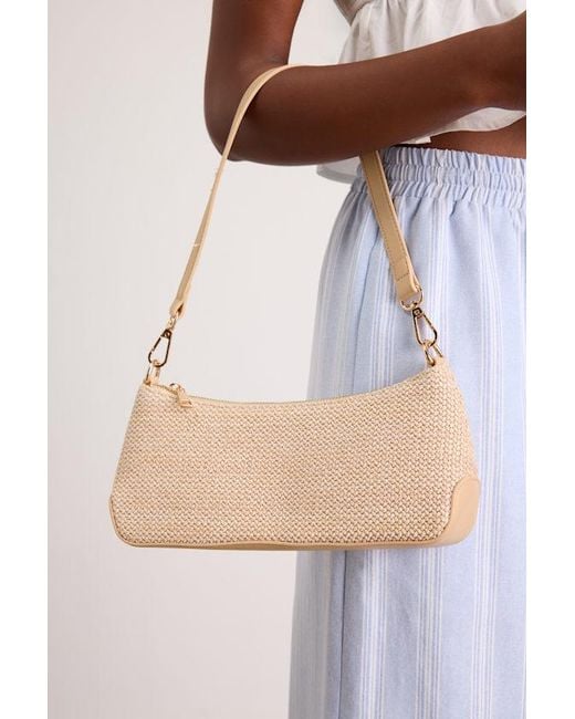 Billini Natural Jamie Bone Raffia Shoulder Bag
