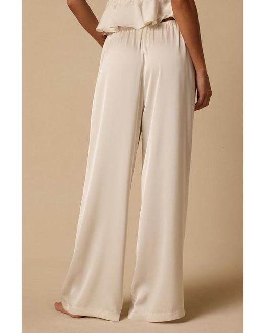 Lulus Natural Willa Satin Pajama Pants