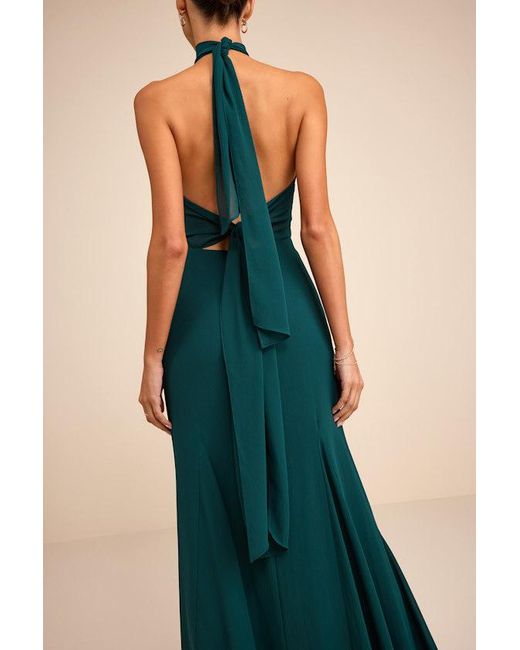 Lulus Miselle Mock Neck Maxi Dress in Blue | Lyst