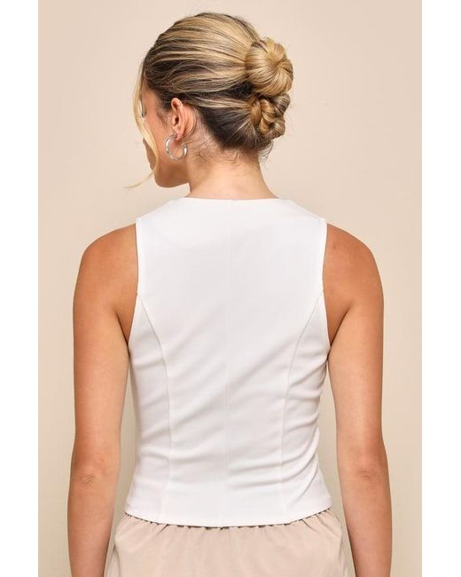 Lulus Natural Elevated Impression Sleeveless Vest Top