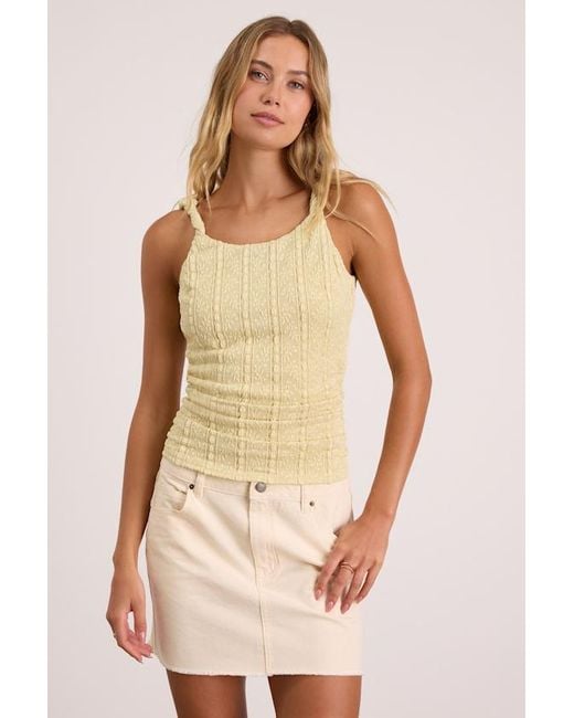 Lulus Natural Roan Light Lace Twist Strap Tank Top
