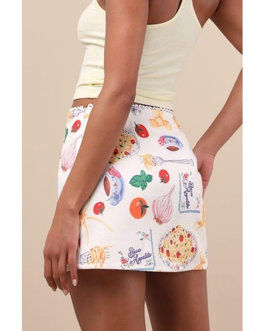 Lulus Black Adelma Multi Print Mini Skirt