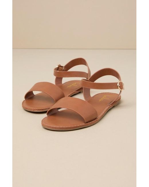 Lulus Natural Hearts And Hashtags Flat Sandals
