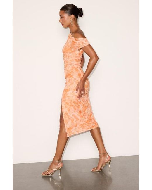 Lulus White Moriah Light Floral Mesh Asymmetrical Midi Dress
