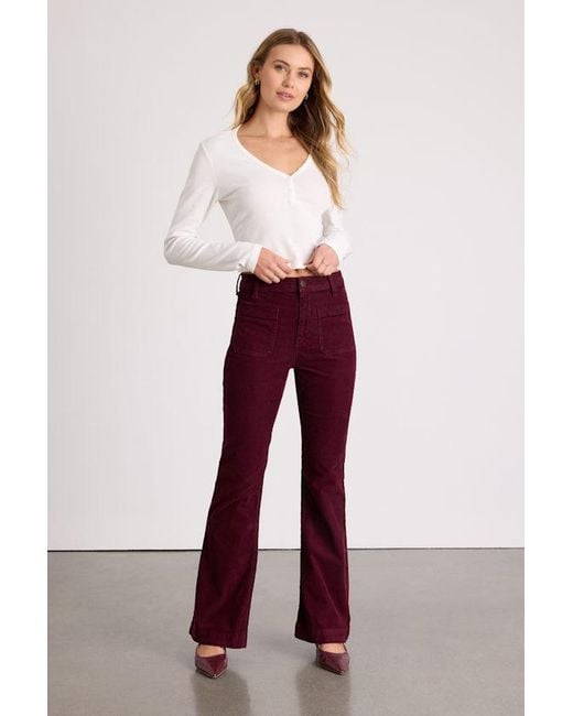 Lulus Red Relia Corduroy High-Rise Flare Pants