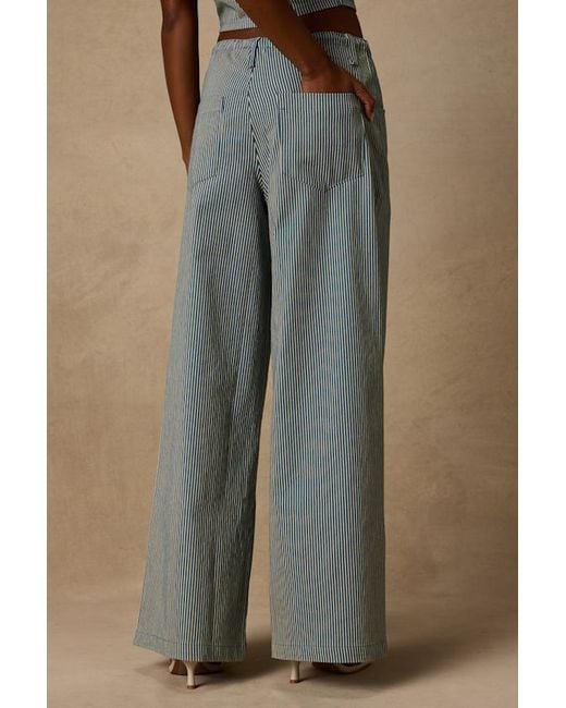 Lulus Natural Ruby Striped Cotton Wide-Leg Pants