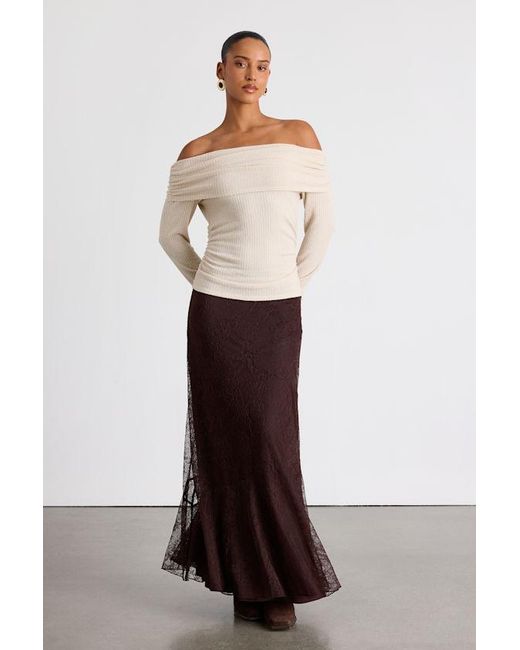 Lulus White Coveted Favorite Cream Textured Off-The-Shoulder Top