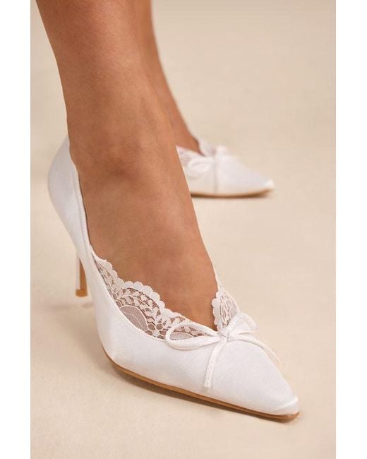 Lulus Natural Calandre Satin Pointed-Toe Pumps
