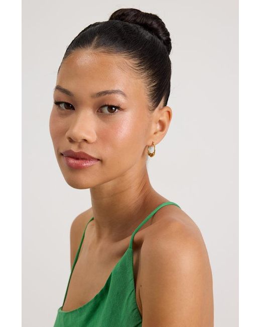 Lulus Black Abney Charm Hoop Earrings