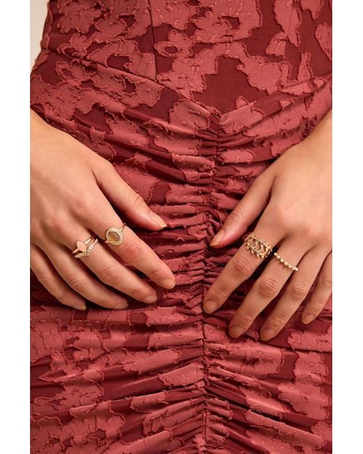Lulus Natural Kiran Stone Six-Piece Ring Set