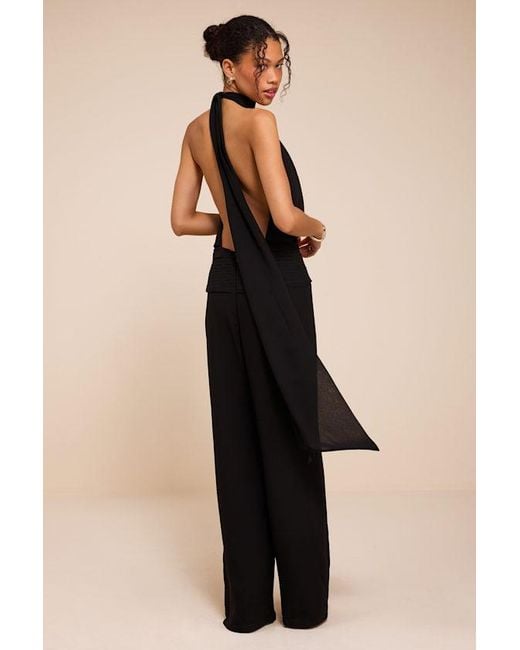 Lulus Black Kacey Backless Halter Jumpsuit