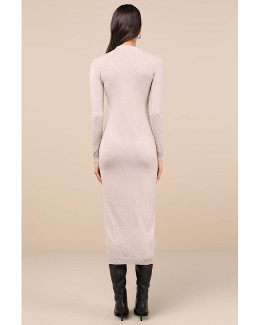Daisy Street Natural Beloved Presence Heather Cutout Midi Sweater Dress