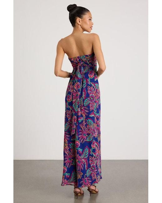 Lulus Purple Sofia Multi Boho Print Strapless Maxi Dress