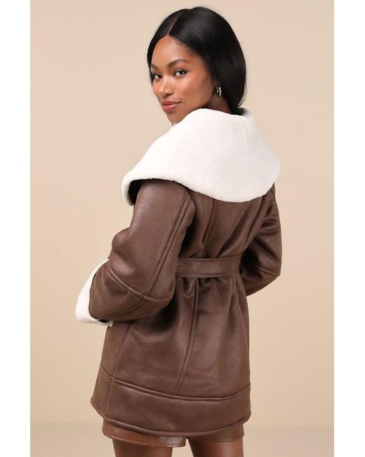 The Frolic White Paris And Oversized Shearling Jacket