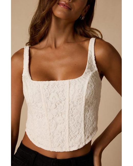 Lulus White Reya Lace Cropped Corset Top