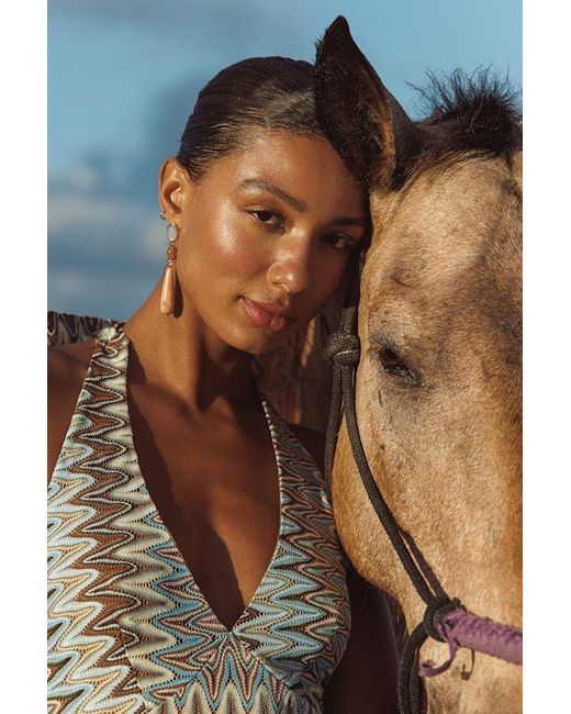 Lulus Natural Amandi Multi Marbled Drop Earrings