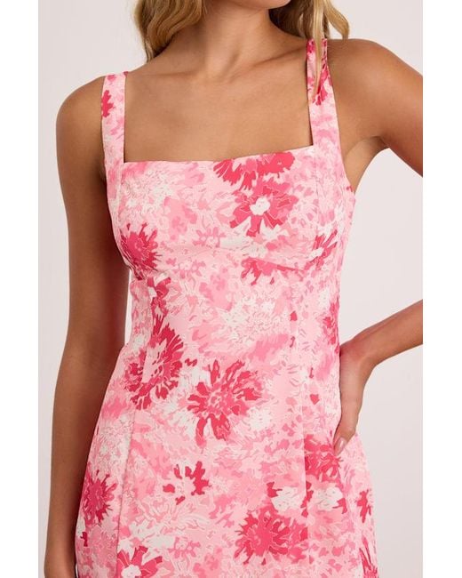 Lulus Pink Exuberant Chicness Floral Sleeveless Mini Dress