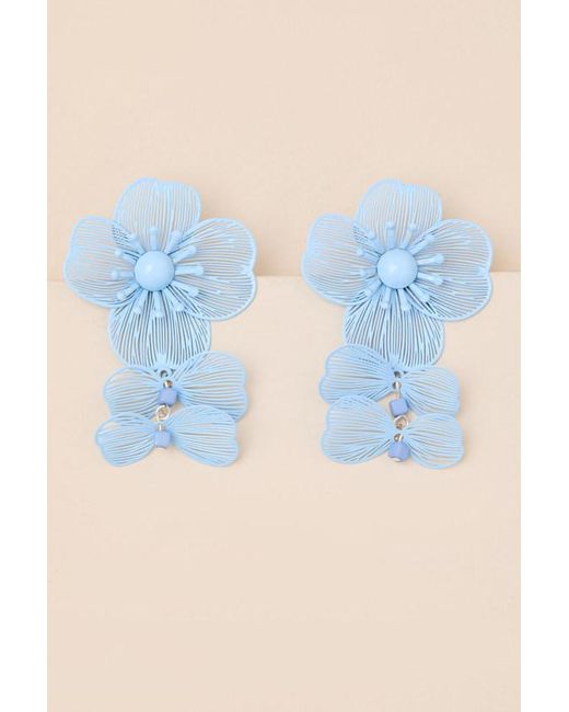 Lulus Brown Elle Floral Drop Earrings