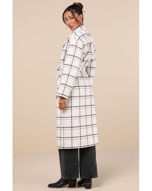 Lulus Green Warm Front Plaid Coat