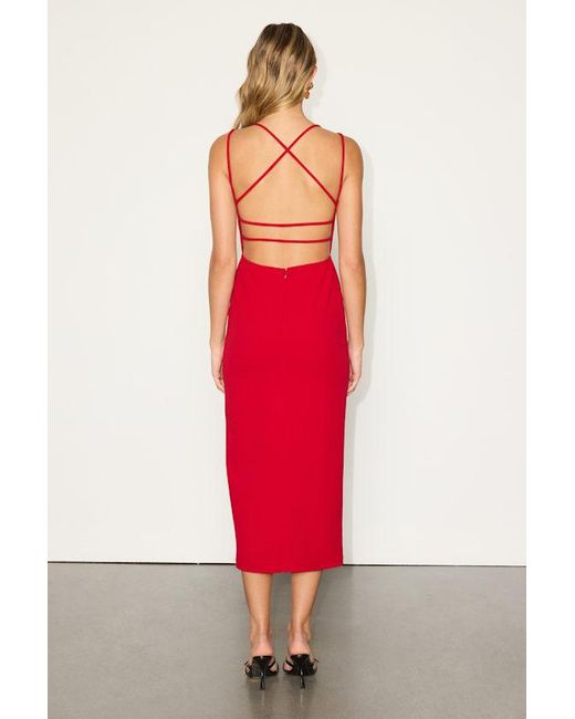 Lulus Red All This Allure Strappy Backless Midi Dress