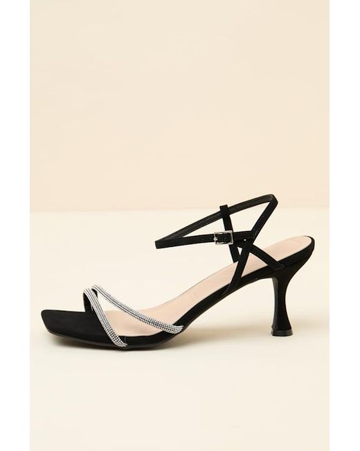 Lulus Natural Aldena Rhinestone High Heel Sandals