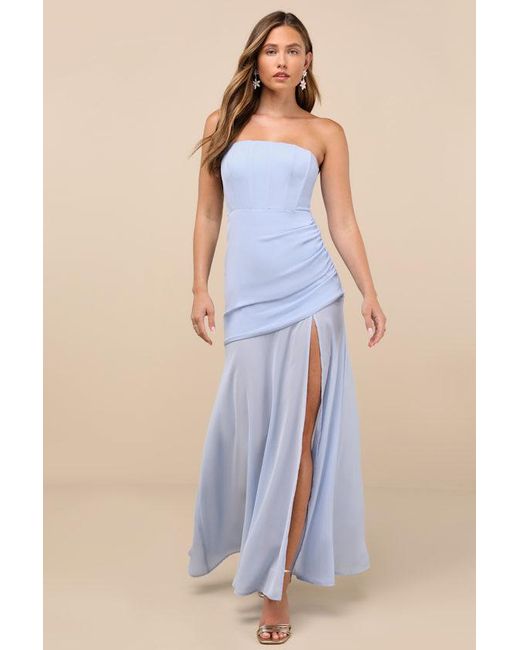 moorey beaded mini dress Style:High Neckline garment bag option Sleeveless Pleated Steel Blue