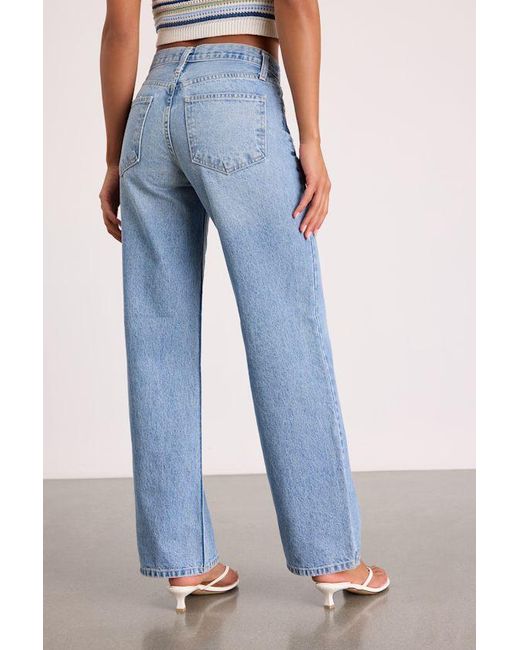 Just Black Blue Everyday Coolness Light Wash High-Rise Straight-Leg Jeans