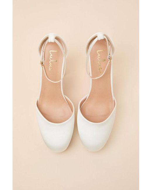 Lulus Pink Vivien Satin Ankle Strap Platform Heels