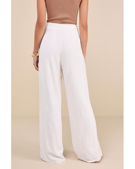Lulus Natural Noteworthy Wide-Leg Pants