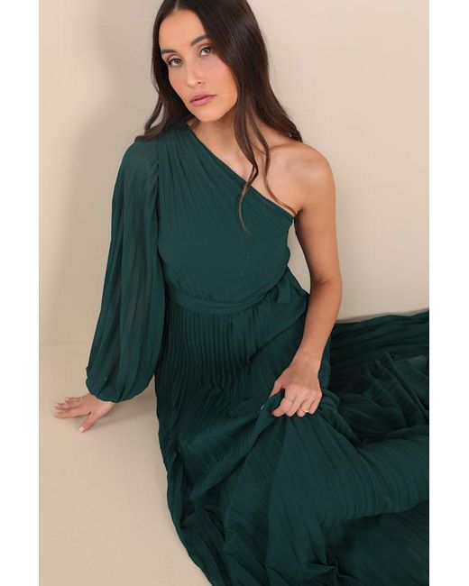 Lulus Green Divine Charm One-Shoulder Maxi Dress